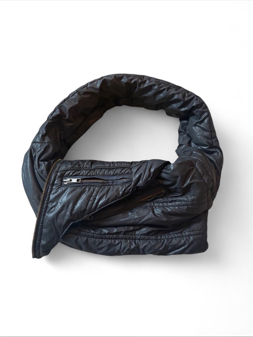 OOAK small designer Quilted Puffer Bag in Black